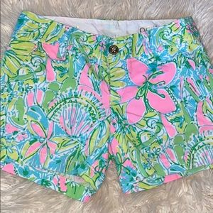 Lily Pulitzer green blue and hot pink shorts
